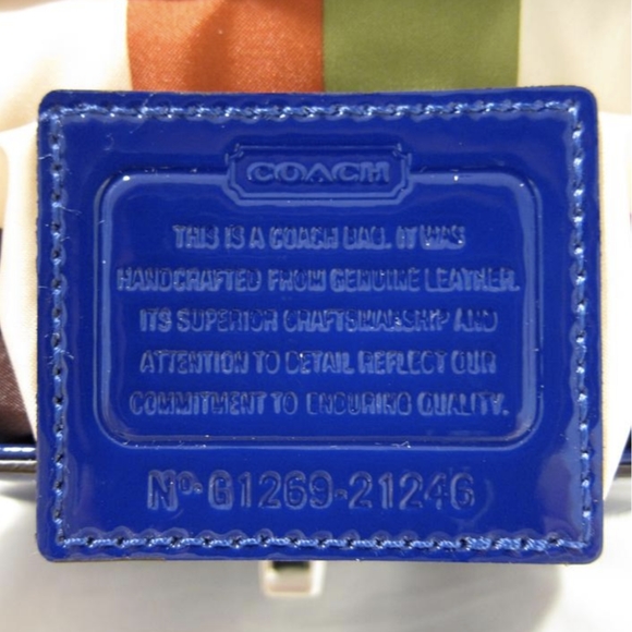 COACH "Mini Willis" COBALT Blue Patent Leather Crossbody Bag 21246 - Picture 9 of 10